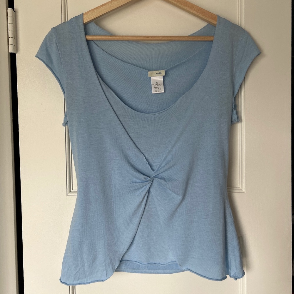Odille Front Twist Blue Blouse